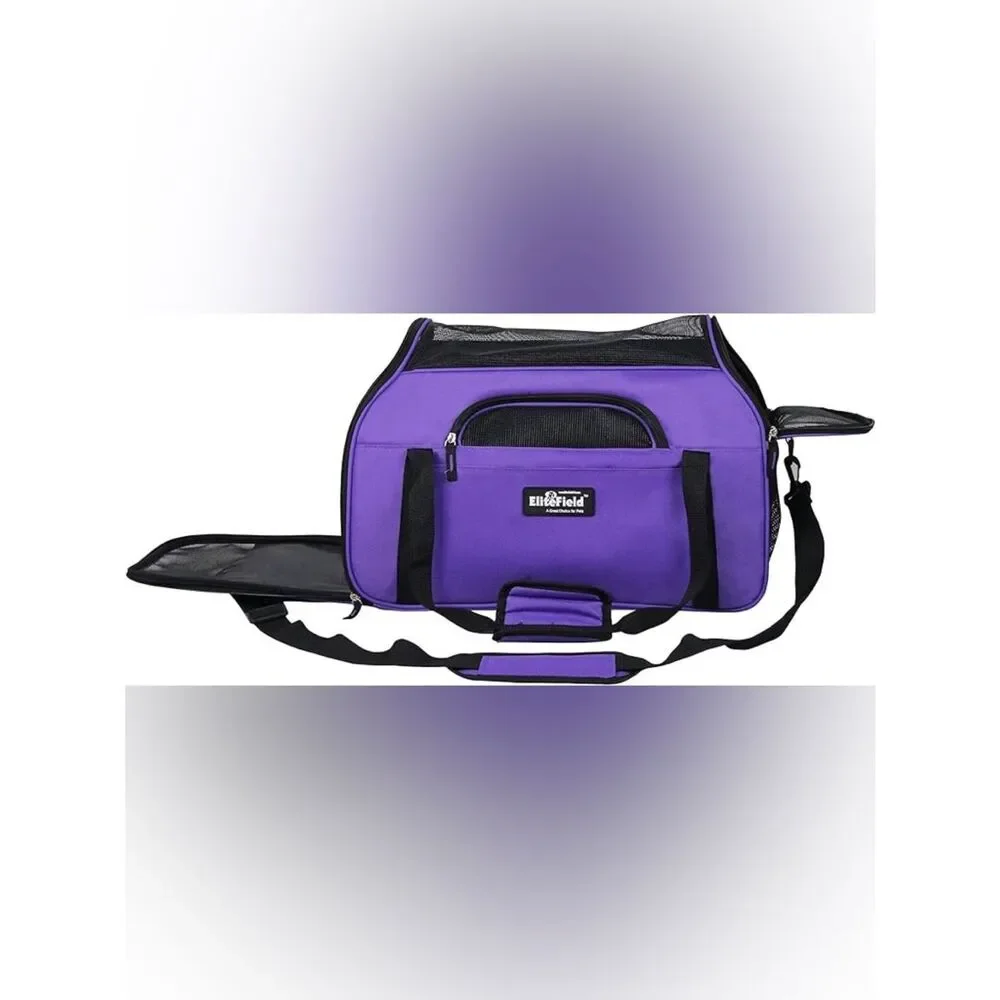 Elite Field Purple & Black Small Dog & Cat Carrier with Removable Pad & Mesh